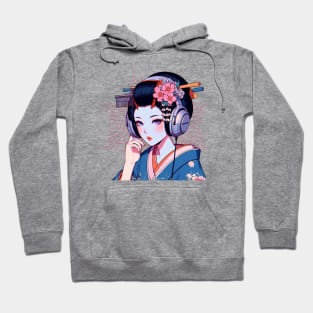 Geisha with Headphones Hoodie